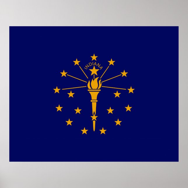 Póster Estado de Indiana Flag Design (Frente)