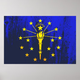Poster Estado de Indiana Flag Grunge