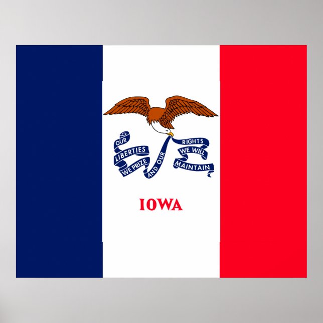 Poster Estado de Iowa Flag Design (Frente)