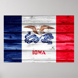 Poster Estado de Iowa Flag Grunge