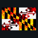 Poster Estado de Maryland - Pop Art<br><div class="desc">Renderização artística da bandeira do estado de Maryland com efeitos de textura gigantes.</div>