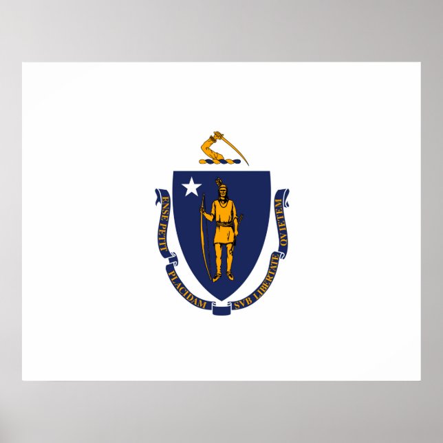 Poster Estado de Massachusetts Flag Design (Frente)