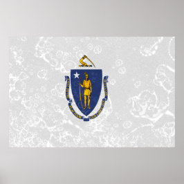 Poster Estado de Massachusetts Flag Grunge