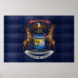 Poster Estado de Michigan License Plate Art