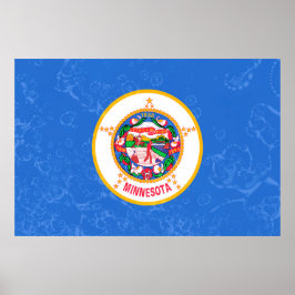 Poster Estado de Minnesota Flag Pop Art