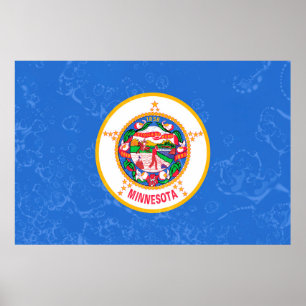 Poster Estado de Minnesota Flag Pop Art