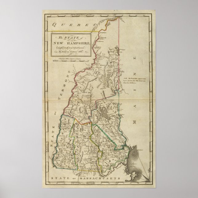 Póster Estado de New Hampshire (Frente)