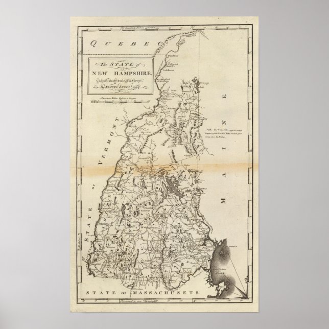Poster Estado de New Hampshire (Frente)