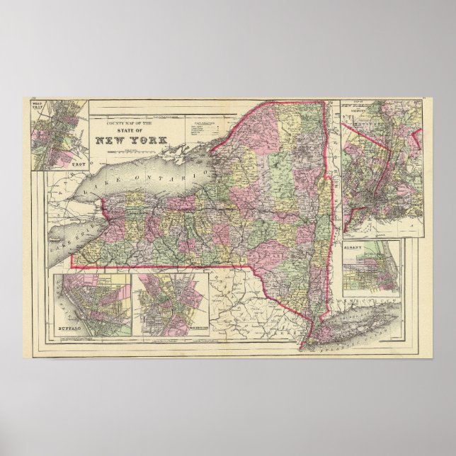 Póster Estado de Nova Iorque (Frente)