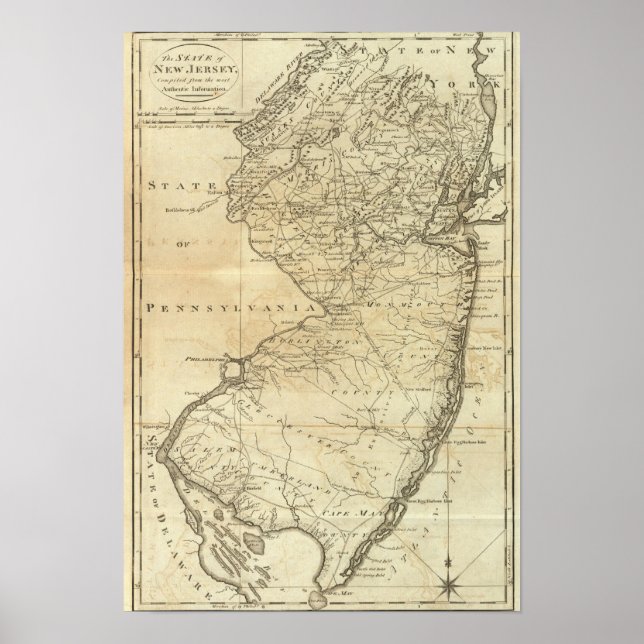 Póster Estado de Nova Jersey (Frente)