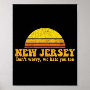 Poster Estado De Nova Jersey Piada Slogan Vintage Retro S