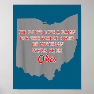 Poster Estado de Ohio Não Damos Um Pelo Michigan