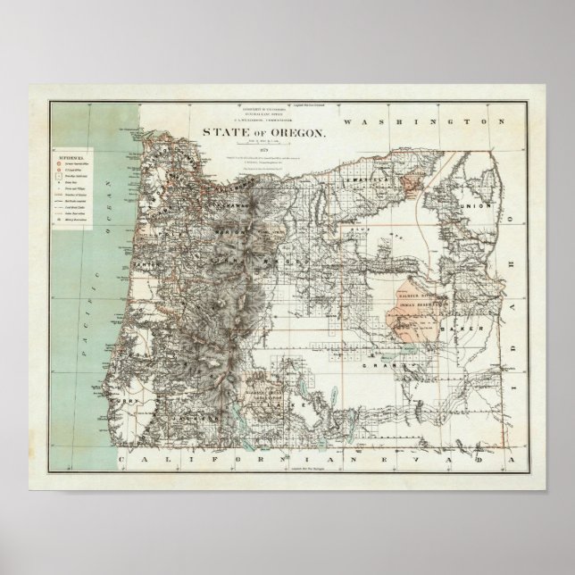 Póster Estado De Oregon (Frente)