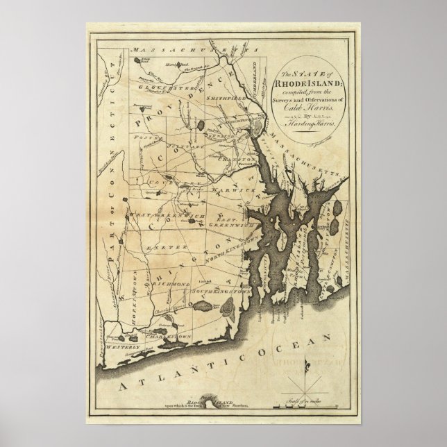 Póster Estado de Rhode Island (Frente)