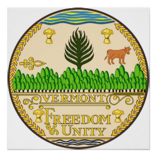 Póster Estado de Vermont - símbolo da república américa -