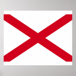 Poster Estado do Alabama Flag Design