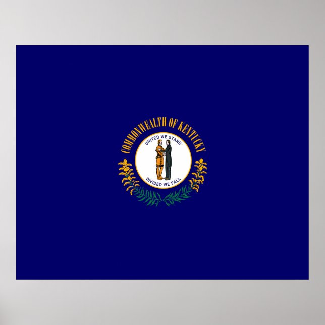 Póster Estado do Kentucky Flag Design (Frente)