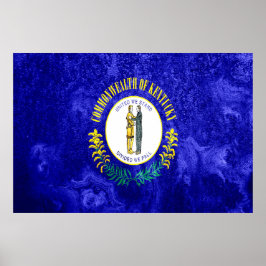 Poster Estado do Kentucky Flag Grunge