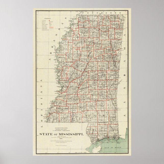 Póster Estado do Mississippi (Frente)