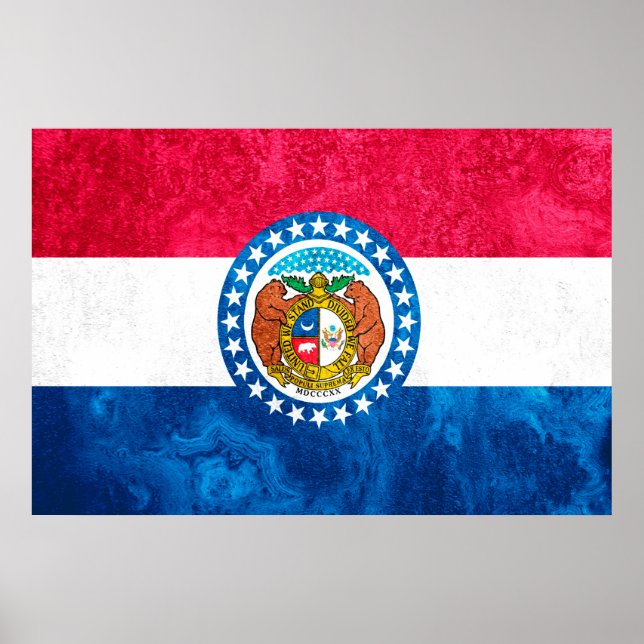 Poster Estado do Missouri Flag Pop Art (Frente)