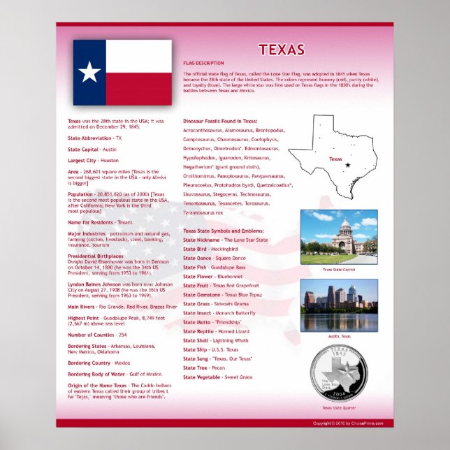 Poster Estado do Texas,Posters TX (Frente)