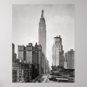Poster Estado Imperial & Midtown Manhattan, 1931. Vintage