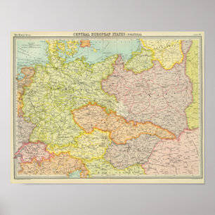 Póster Estados da Europa Central políticos