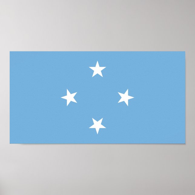 Poster Estados Federados da Bandeira da Micronésia (Frente)