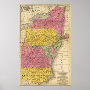 Poster Estados médios, EUA