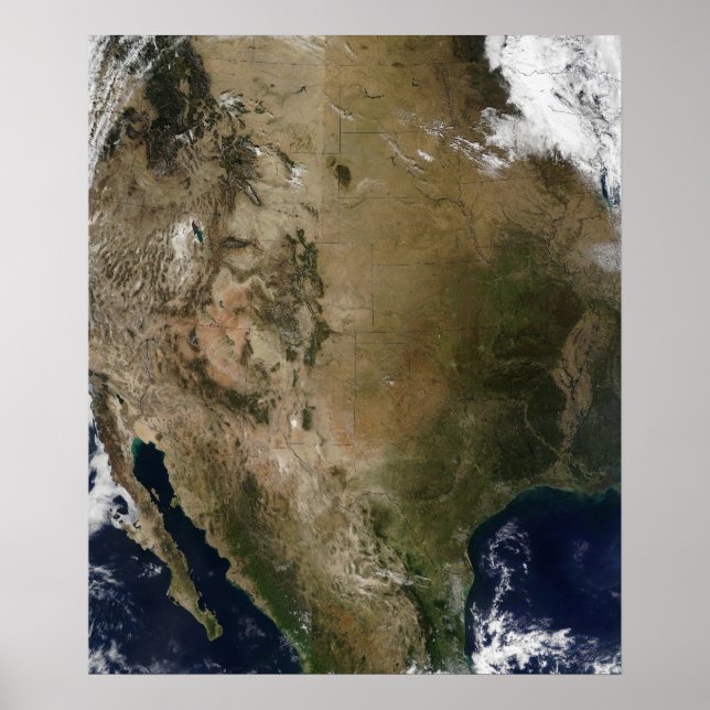 Poster Estados Unidos Central e Ocidental (Frente)