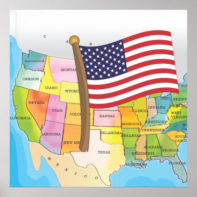 Póster Estados Unidos Da América (Frente)