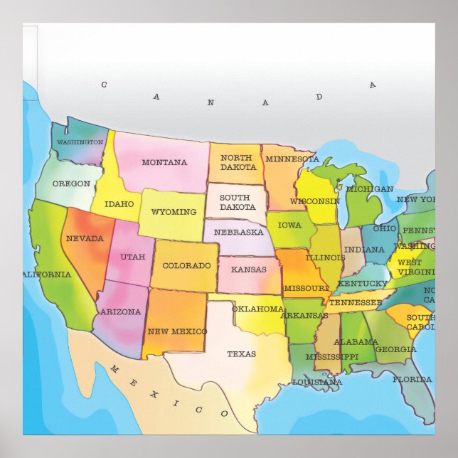 Póster Estados Unidos Da América (Frente)