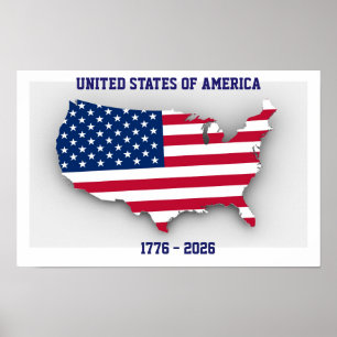 Poster ESTADOS UNIDOS DA AMÉRICA Aniversário de 1776-2026