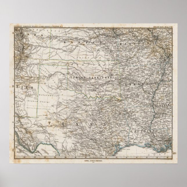 Póster Estados Unidos da América Território da Índia do S (Frente)