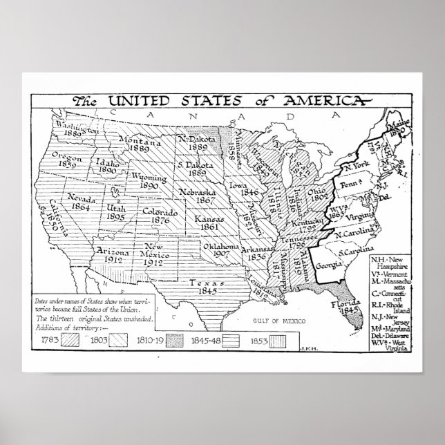Poster estados unidos da América Vintage Map Art (Frente)
