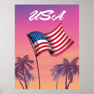 Poster Estados Unidos estrelas e listras