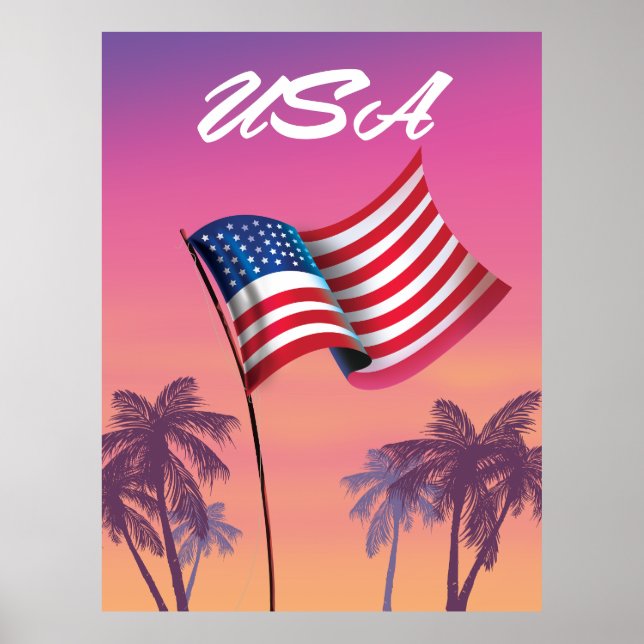 Poster Estados Unidos estrelas e listras (Frente)