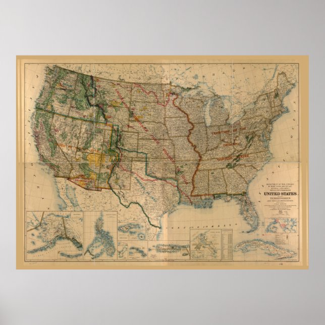 Poster Estados Unidos, incluindo territórios (1923) (Frente)