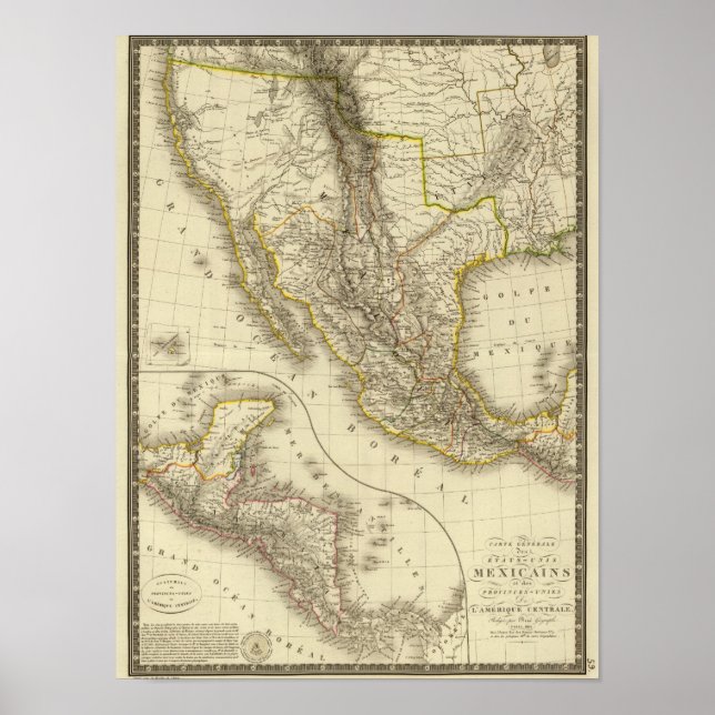 Póster Estados Unidos Mexicanos, América Central (Frente)