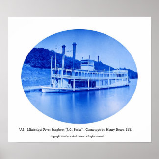 Poster Estados Unidos Mississippi River Snagboat "J.G. Pa