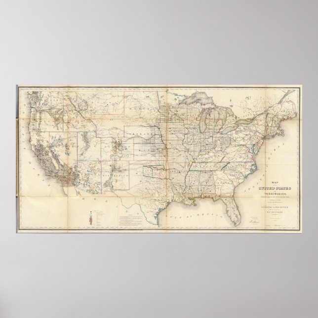 Póster Estados Unidos, Territórios (Frente)