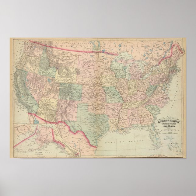 Póster Estados Unidos, territórios (Frente)