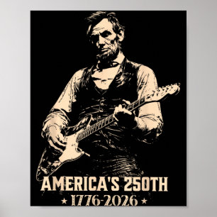 Poster Estados Unidos Vintage 250 Aniversário Abe Lincoln
