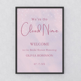 Poster Estamos no Cloud Nine Pink Girl Chá de fraldas bem