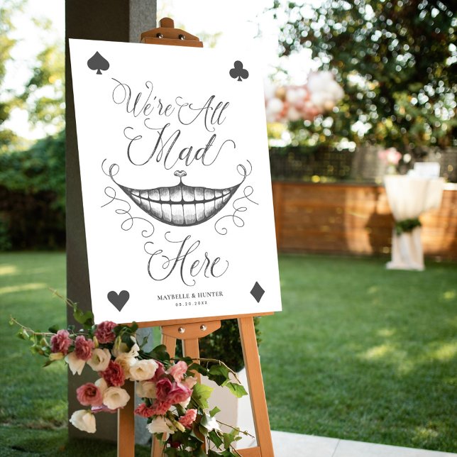 Poster Estamos todos loucos aqui Cheshire Cat Smile Playi (Criador carregado)