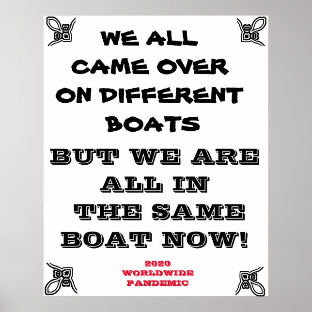 POSTER ESTAMOS TODOS NA MESMA PANDEMIA DE BARCO (Frente)