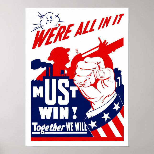 Poster Estamos Todos Nisso -- II Guerra Mundial (Frente)