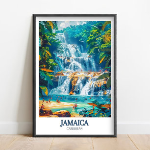 Poster Estampa da Jamaica - Arte das Cataratas do Rio Dun