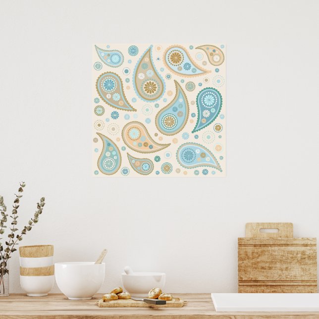 Poster Estampa Funky Paisley (Cozinha)