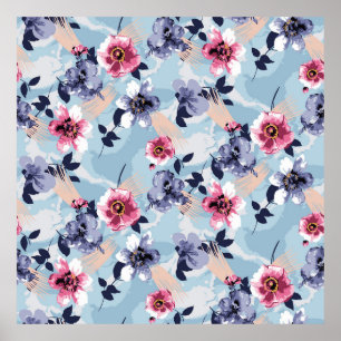 Poster estampagem em forma de flor, design, ilustração, a
